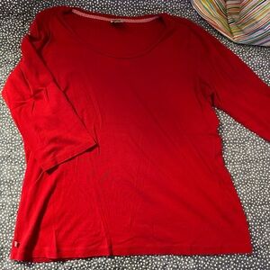 Anne Klein Vibrant Red Long Sleeve Top